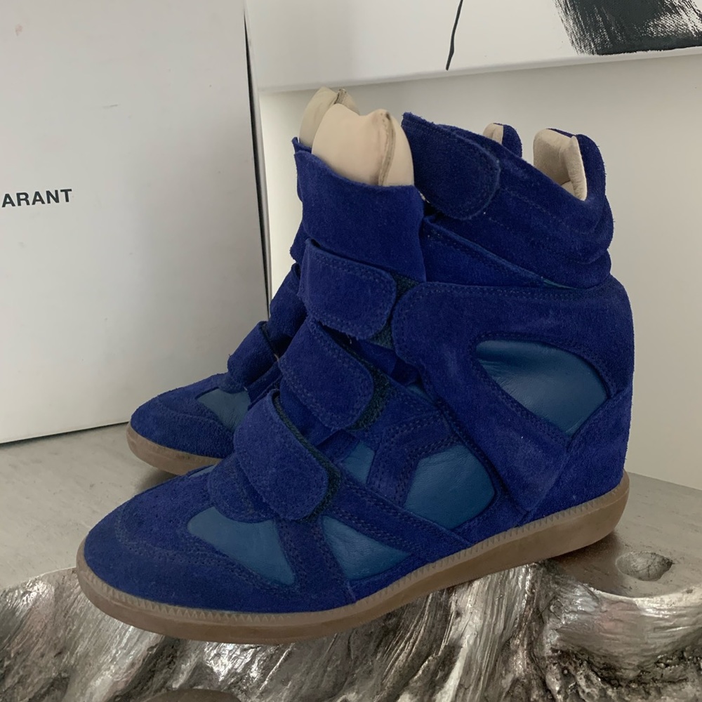 Isabel Marant Blue Wedge Sneakers